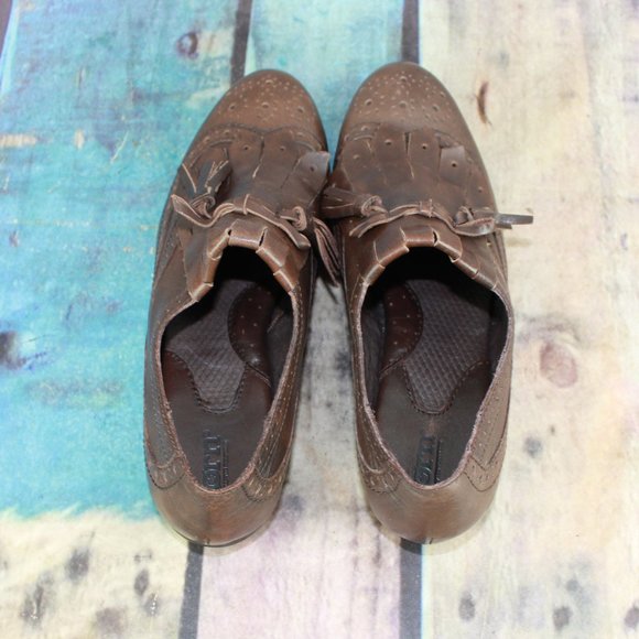 BORN Wingtip Tassel Kiltie Loafers Size 7 / 38 - Picture 6 of 9